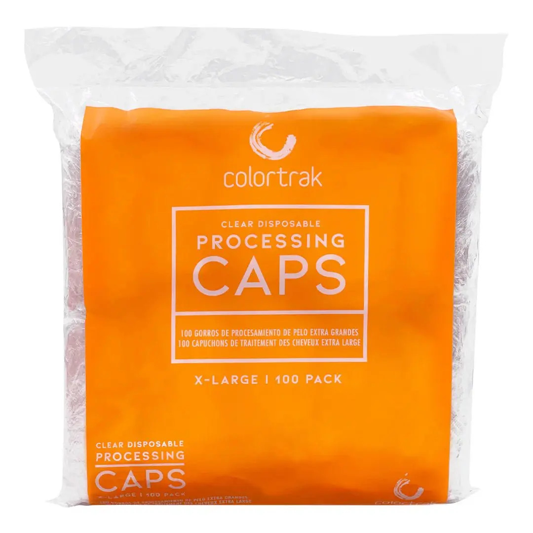 Clear Disposable Processing Caps | 100 Pack | X - Large | 4100BB | COLORTRAK