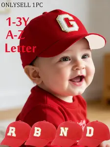 1PC Adjustable Baseball Cap for Kids Aged 1-3 Years, 26 Letters A-Z Available, Unisex Sun Hat for Daily Casual Wear