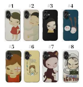Yoshitomo Nara Tough Phone Case - Durable Impact-Resistant Case with Glossy Finish, Apple Compatible, UV Protection, Lay-Flat Bezel for Screen Protection