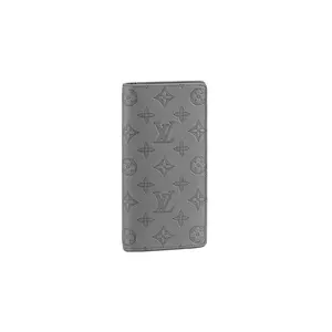 Louis Vuitton Brazza Classic Monogram Perforated Leather Wallet for Men and Women, Gray