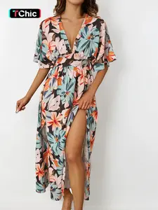 Women's Casual Loose-Fit Summer Dress, Woven Moderate Thick Fabric, Perfect for Daily Wear & Outdoor Activities