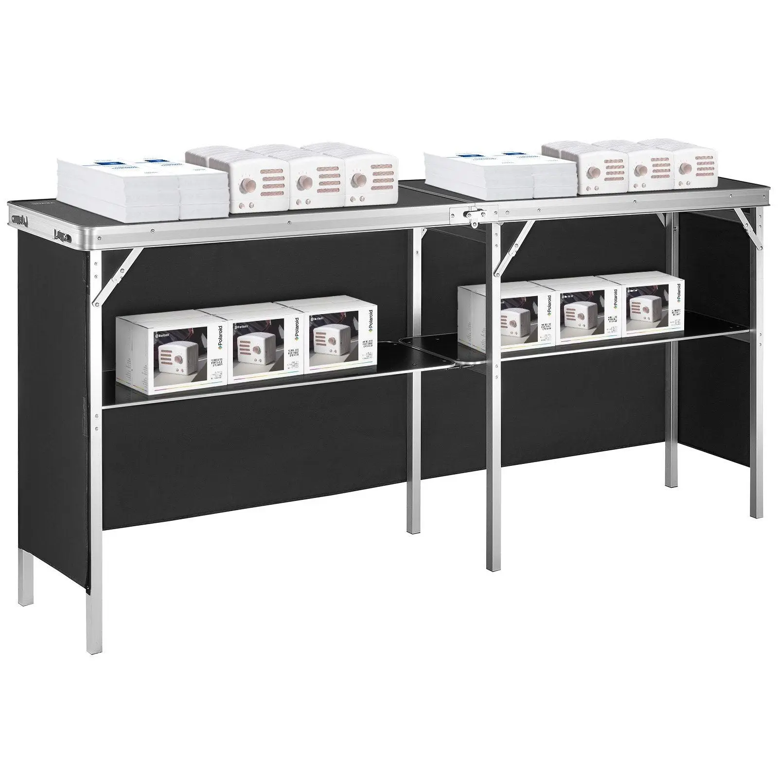 Extra Long Folding Portable Bar Table with Carrying Case - 77.95 x 15.16 x 34.65 in