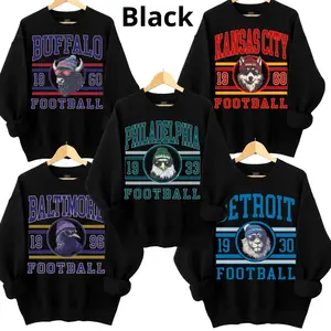 Vintage All Team Custom Spirit Animal Football Graphic Sweatshirts BLACK COLOR, All Team City Animal Sports Pullover Retro Game Day City Football Sweatshirt CaSual Game Home Town Pullover