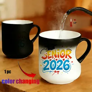 Magic Color Changing Mug, Heart Handle, Graduation 2026 Design, Thermosensitive Ceramic, 11 Oz/330 Ml, Mother's Day Gift