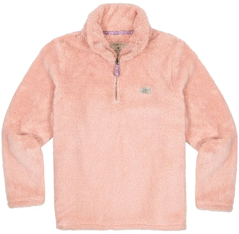 SALE Simply Southern Classic Pink Sherpa Long Sleeve Sweatshirt