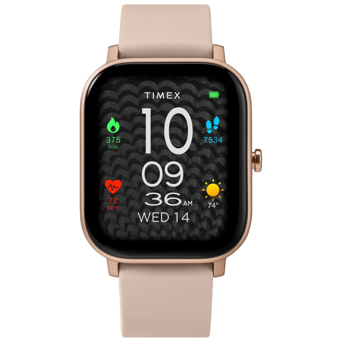 TIMEX Women's Metropolitan S AMOLED Touchscreen Wearable Smartwatch - 36mm Rose Gold-Tone Aluminum Metal Device, Multi-Parameter GPS Guidance, Connected Health Monitoring, 30m Water-Resistant, Heart Rate Monitor, Blush Silicone Strap, Workout Modes, Weara