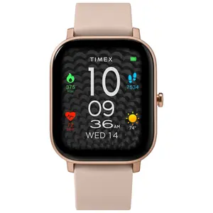 Timex Metropolitan S AMOLED Smartwatch with GPS & Heart Rate 36mm – Rose Gold-Tone with Blush Silicone Strap