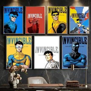 Invincible Animated Series Canvas Poster - Superhero Cartoon Anime Wall Art Print, Comic Action Character Room Decor for Bedroom, Living Room, Teen Boys Dorm - Fan Gift