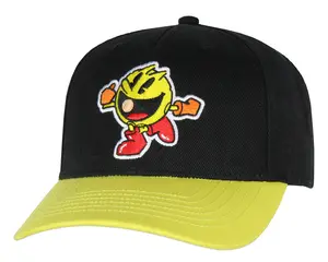Pac-Man Hat Embroidered Classic Video Game Adjustable Precurve Snapback Hat Cap