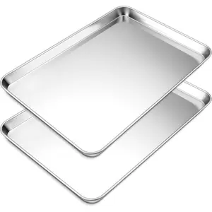 Baking Cookie Sheet Set of 2, 19.6 Inch Stainless Steel Cookie Sheet Pan, Large Baking Pan Bakeware, Heavy Duty & , Oven & Dishwasher Safe