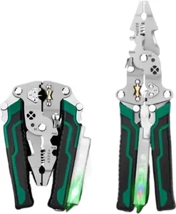 10-in-1 Foldable Wire Strippers, Hand Tools with Electricity Measurement Function for Cutting and Pulling Wires