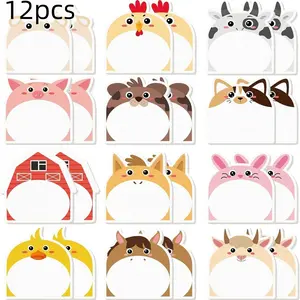 Cute Animal Sticky Notes Set, 12 Designs, 360 Sheets, Creative Diary Stickers, Perfect for Notebooks and Various Note-Taking Occasions, Adhesive Stickers