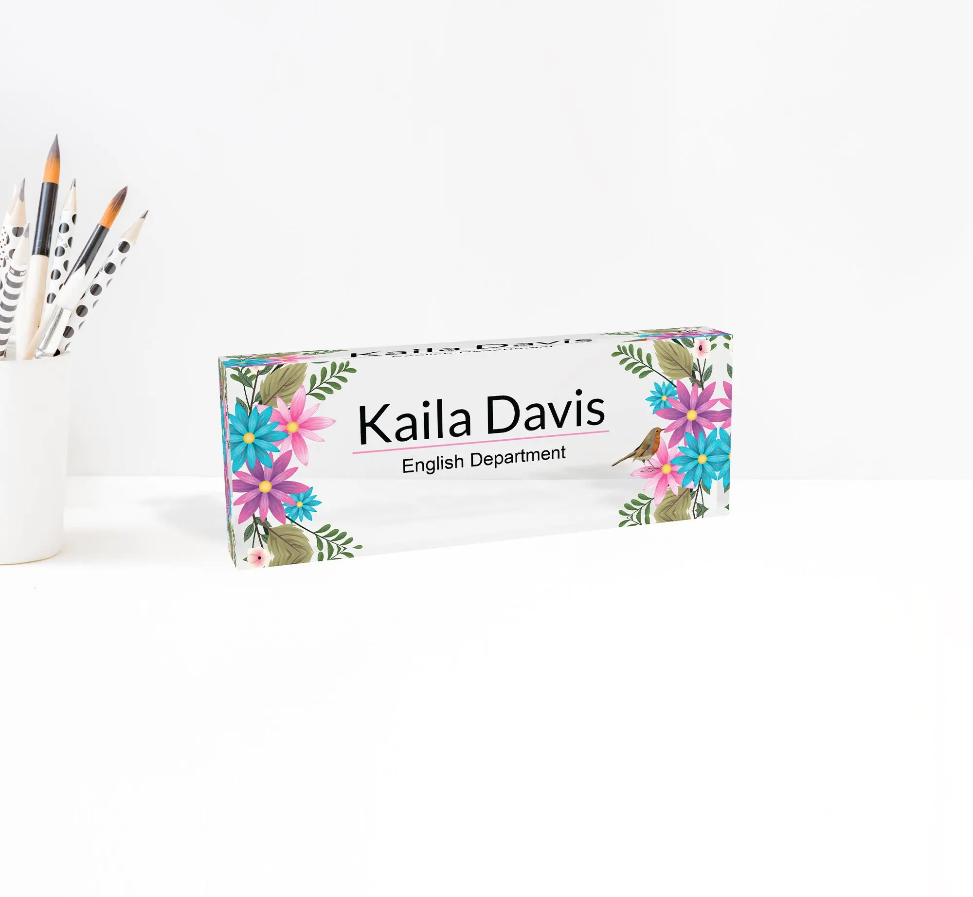Name Plate for Desk | Office Desk Accessories | Personalized Desk Name Plate | Acrylic Sign