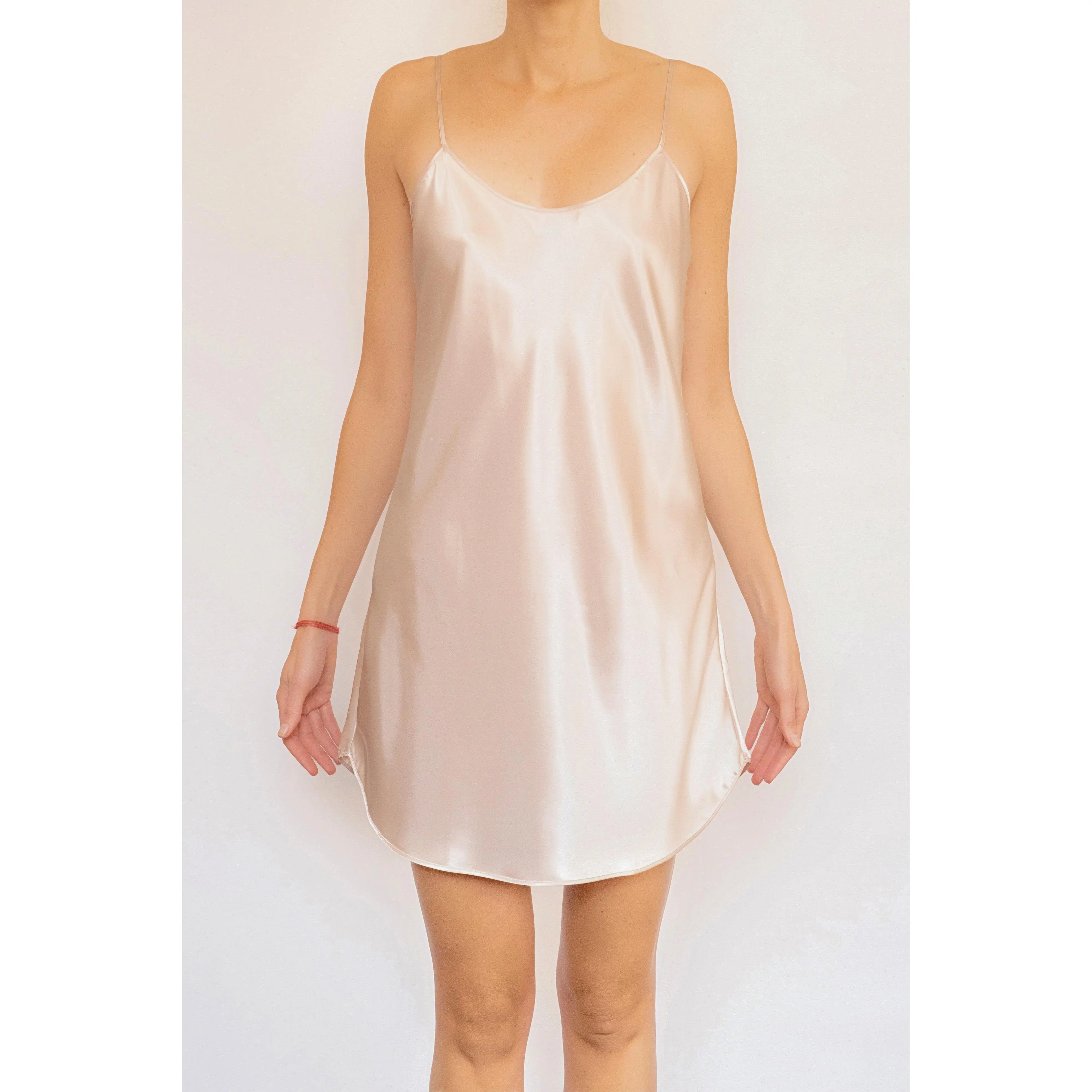 Women's Kelly Vintage-Inspired Satin Charmeuse Full Slip Underdress - Flattering Fit Nightwear, Simple Loungewear, Style, Polysilk Satin, Sleeveless, Chic, Coverage Boost, Basic, Plain, Minimalist, Lady