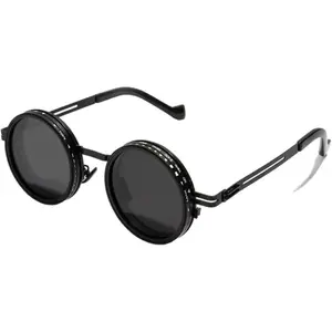 Hand Made Nd-400 9 Gears Round Polarized Adjustable Dimming Sunglasses for Men & Women with ND Filter & Blue Light Protection Ideal for Diving Fishing Beach Use