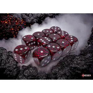 Speckled Silver Volcano 16mm d6 Dice Block (12 dice)