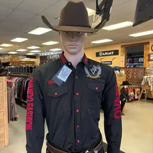 Men shirt black / red