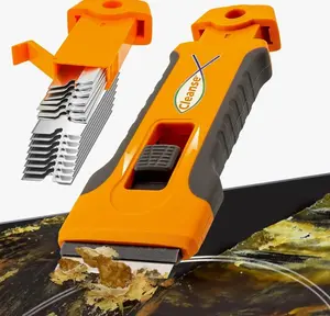 Razor Blade Scraper Tool with 15pcs Extra Blades, Cleaning Razor Scraper for Glass, Glass Top Stove Scraper for Oven Door, Cooktop Scraper, Glass Scraper Cleaning Paint from Glass