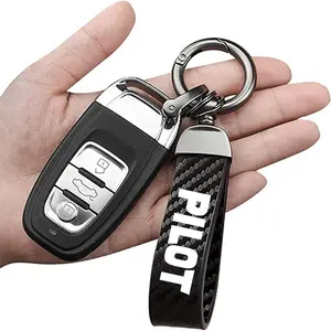 Honda Pilot Carbon Fiber Car Keychain Set, Premium Auto Modification Key Fob with Screwdriver & Rings, Durable Design for Everyday Use