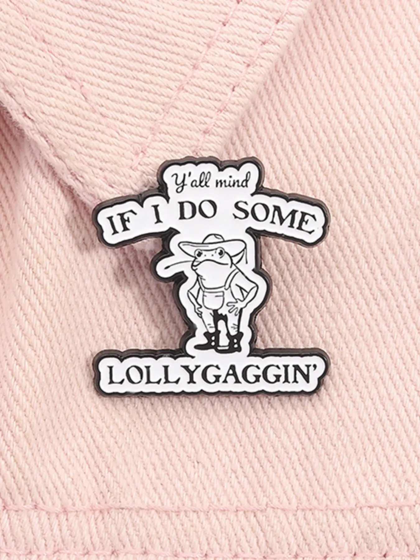 Y'all Mind If I Do Some Lollygagging Enamel Pin Cowboy Frogs Funny Sarcastic Quote Metal Brooch Alloy Brooch Pin Lapel Backpack Badge Emblem Badge Decoration Jewelry Accessories Gifts for Friends, Men Accessories, Durable Metal Pins