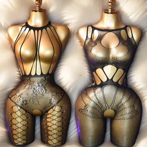 Fishnet Lingeries Fish Net Underware NetLingeries Bodystocking |   Lace Lingerie |   Plus-size Friendly |   Womenswear Bodysuits Teddy Floral Mesh Set spicy minimalist style basic womenswear intimate wear charm passion Sheer