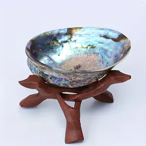 1pc Wooden Tripod-Hand-Carved Colorful Wooden Cobra Bracket-Home Decoration Bracket Can Hold Abalone Shells, Crystal Balls, Ornament Trays, Jewelry Trays, Key Bowls, Temari Balls, Practical Trays, Crystal Holes And So On! Organiser