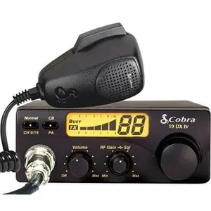 Cobra Auto Accessories 19DX IV Compact Mobile CB Radio, 40-Channel Electronic Receiver with Illuminated LCD Display and 9 ft Mic Cord