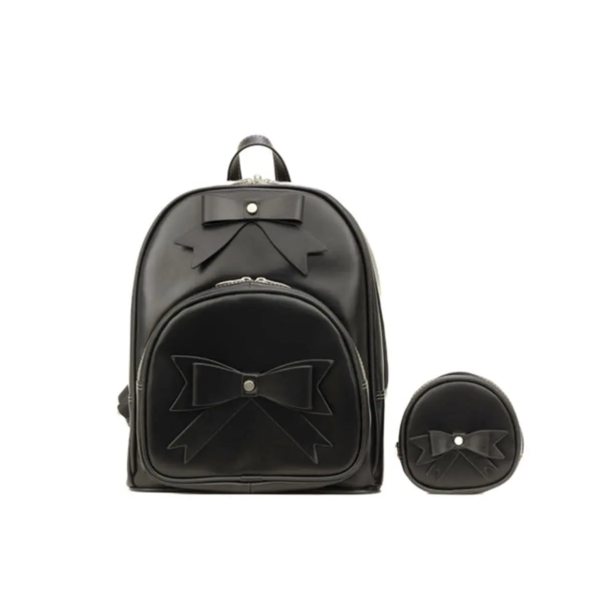 Women's Top Grain Cowhide Leather Backpack - Bow Shape, Carry Handle, Lockable Back Zipper Pocket, Multi-Compartment, 11.5" H x 4" W x 9" D, Adjustable Shoulder Strap, 3 lbs, Bonus Coin Purse, Casual Everyday Carry, Cow Hide, Lockable Zipper