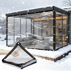 Upgraded 10x13 FT Durable Winterproof Clear Tarp - Essential for American Residential Outdoor Transparent Waterproof Reusable PE Tarpaulin for Outdoor Plant Garden Chicken Coop Patio cat Litter Christmas gifts for family