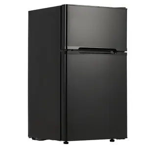 Compact & Ultra Quiet Mini Fridge with Freezer – 1.6 Cu.Ft, Adjustable Thermostat 0-10°C, Stainless Steel, Energy Efficient, Removable Shelves – Ideal for Bedroom, Office, Dorm, Garage, 6.3L Freezer, Black