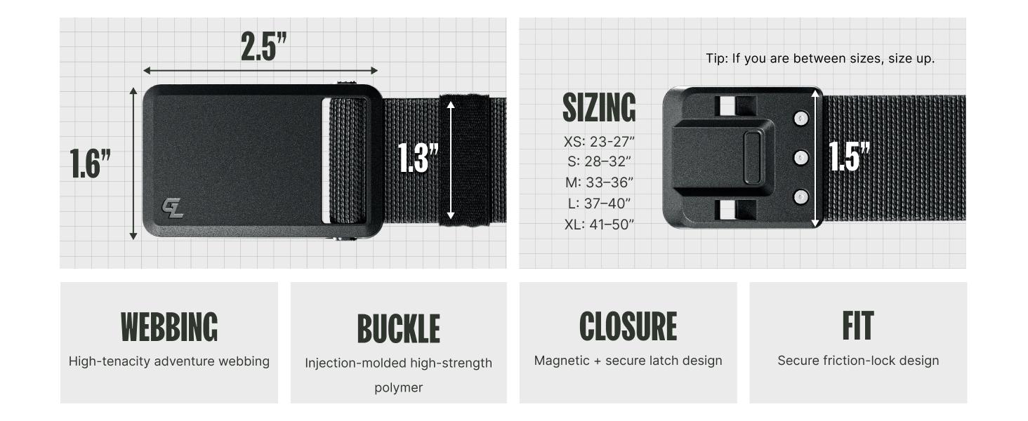 Groove Belt Ultra – Active Stretch Belt for Men, Secure Magnetic Buckle – Dark Earth