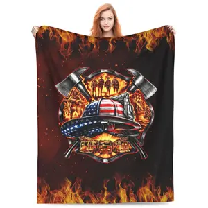 Fireman Blanket Soft Flannel Blanket for Sofa Bed Warm and Lightweight for Boys Girls Adults 50 Inch X 40 Inch