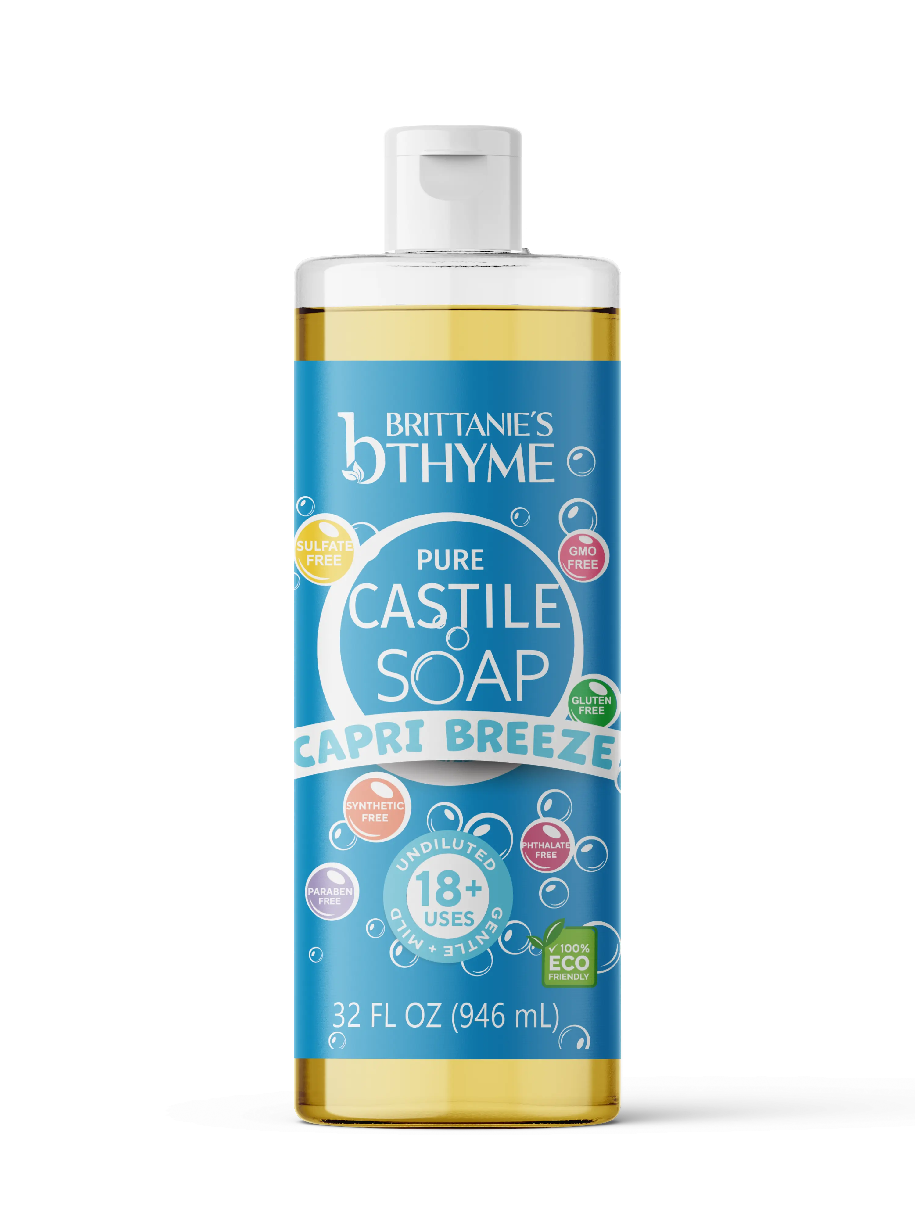 Brittanie’s  Capri Breeze (Volcano Scent) Castile Soap All-Natural Multi-Use Cleanser | Face, Body, Hair & Home | Plant-Based, Deep Cleaning, Refreshing Tropical Glow | Family Made, Small Batch, USA Crafted