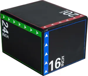 3-in-1 PLYO BOX: Your Home Gym Powerhouse! 2 Weights (10LB & 16LB) w/ 3 Adjustable Heights for Box Jumps, Step Ups & HIIT - Non-Slip, Joint-Safe & Space Saver!