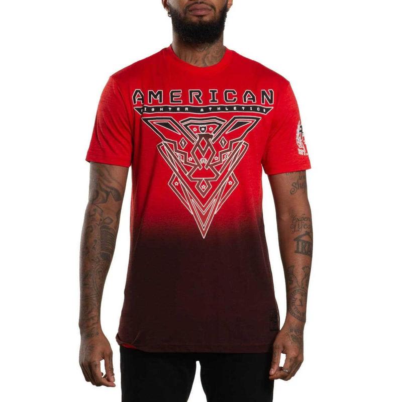 American Fighter Men's Elrosa Poppy Red & Chinese Red Short Sleeve T-Shirt Tee