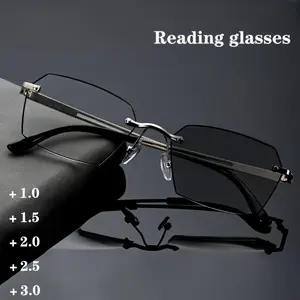 Stylish for Business, Hexagonal Frameless, Modern Aesthetics, High-Definition Lenses, Golden & Silver Options, Strength Range Available Lightweight Adjustable