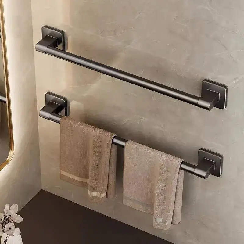 1PC Towel Rack, Bathroom Perforated Suction Cup, Wall Mounted Storage Rack, Toilet Storage, Bathroom Towel Rod, Bathroom Accessories