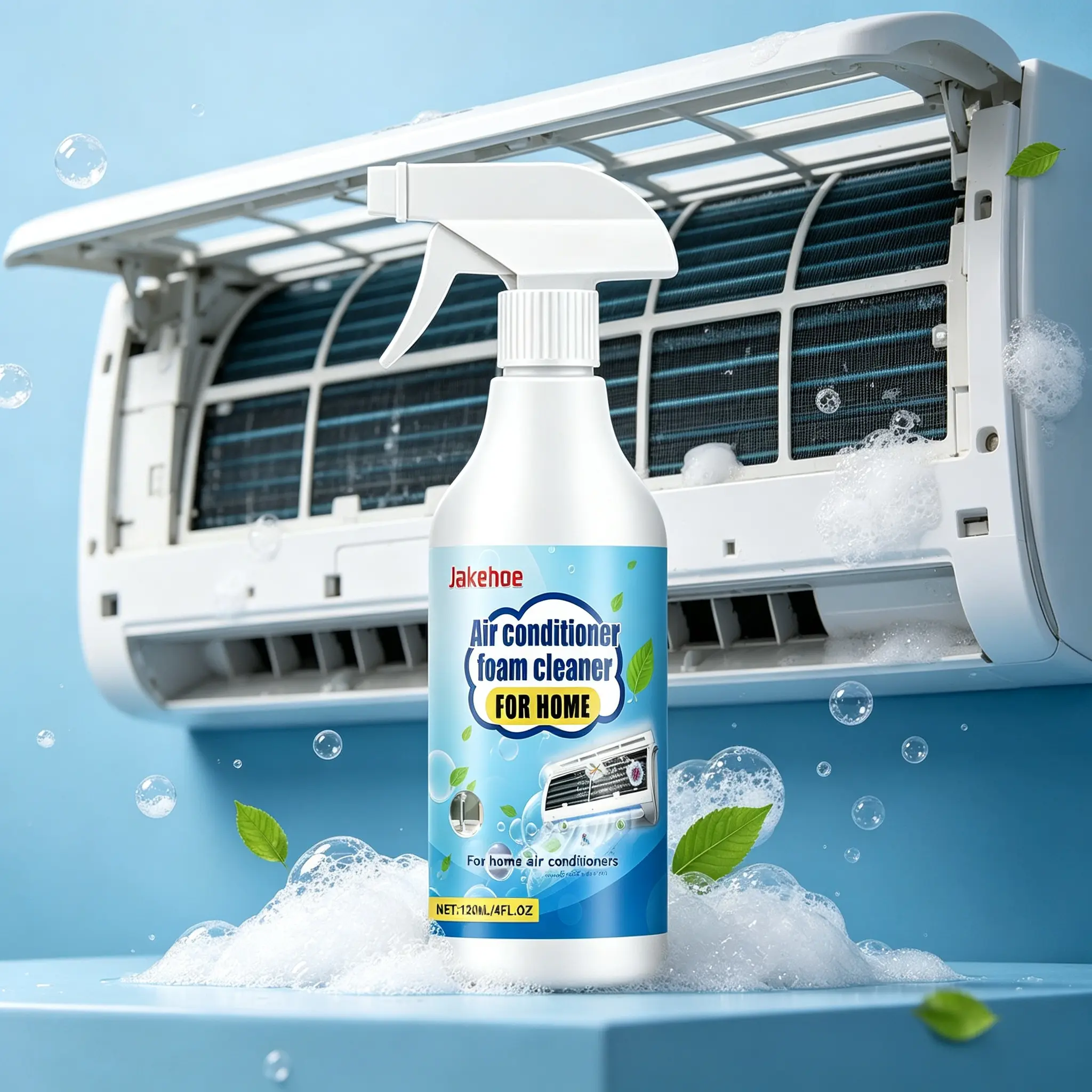 120ml Air Conditioner Foam Cleaner Spray, Household AC Cleaner for Deep Cleaning, Odor Removal & Decontamination for Indoor & Outdoor Units