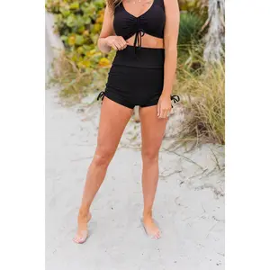 Find The Sunshine Boyshort Swim Bottoms- Black