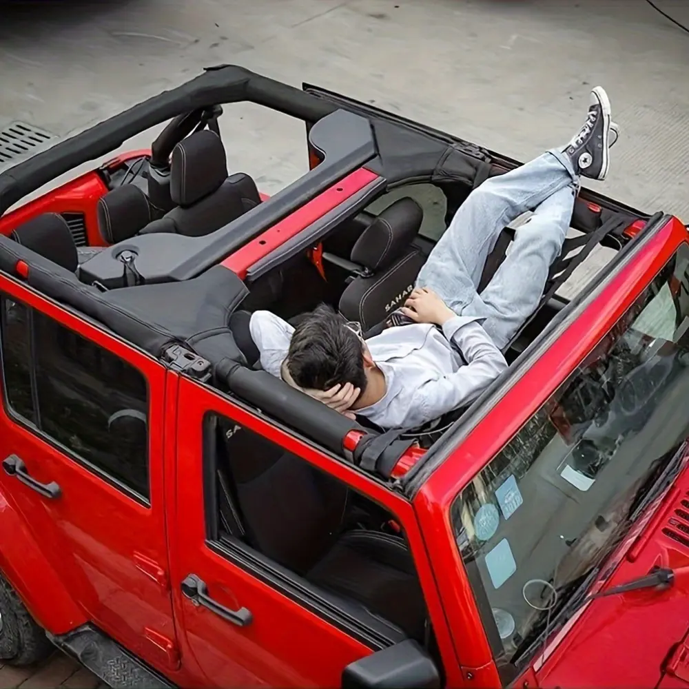 [Jeep Cargo Net] Mesh Cargo Netting Top Hammock Roof Net for Jeep Wrangler YJ TJ JK JKU JL JLU Gladiator JT (1987-2023) | Cargo Net for Jeep Wrangler