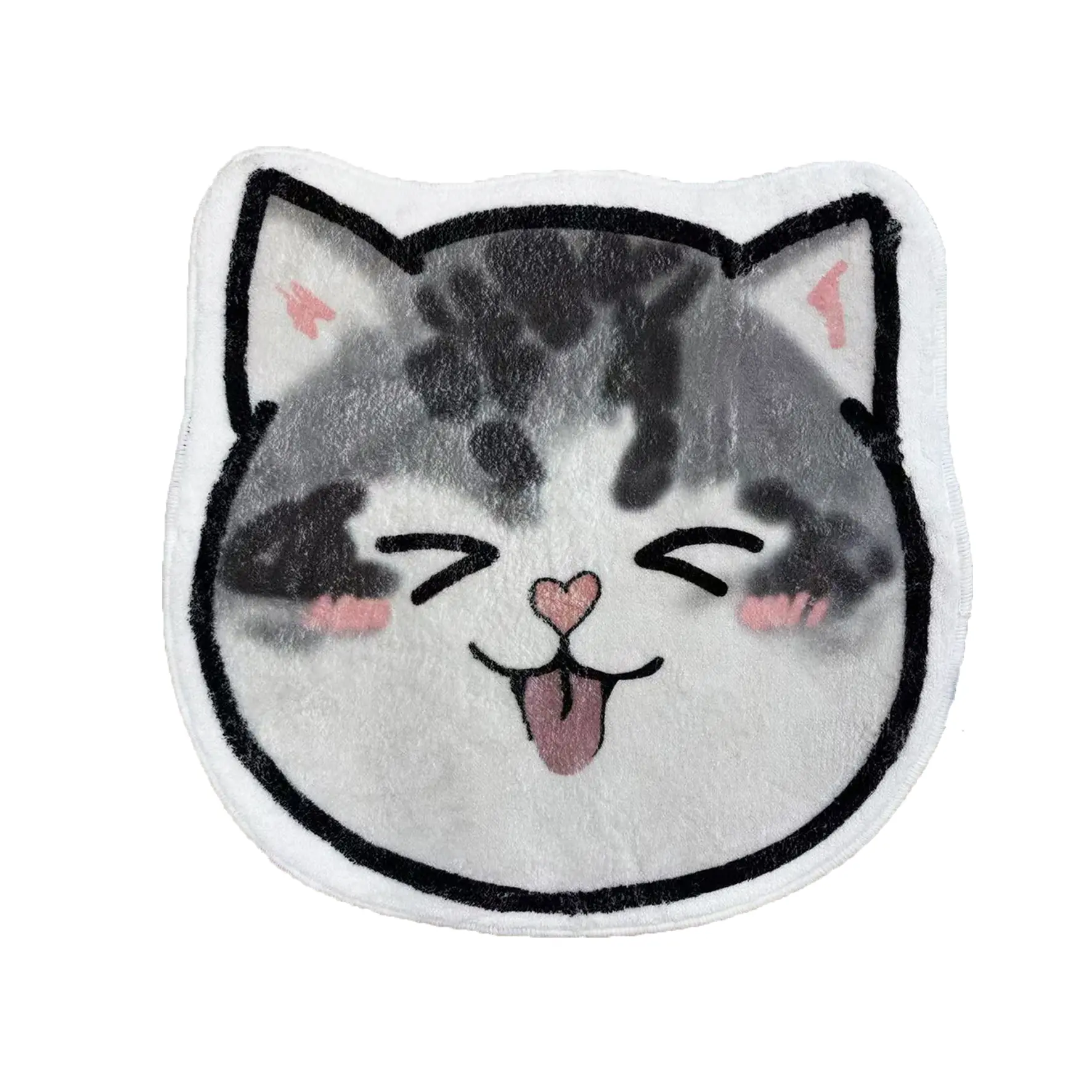 Cute cartoon cat shape, kitchen bathroom toilet bedroom door bathroom mat, waterproof and slip-resistant Black rug washable rugs Decor Kitty
