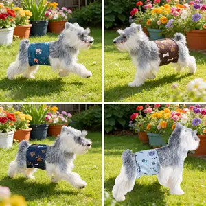7pcs Reusable Dog Diapers Set, includes 4pcs dog diapers + 2pcs replaceable inserts + 1 wet bag for storage， Washable Dog Pads with Wet Bag, Anti-Leak Breathable Design, Ideal for Training, Pet Incontinence, Travel