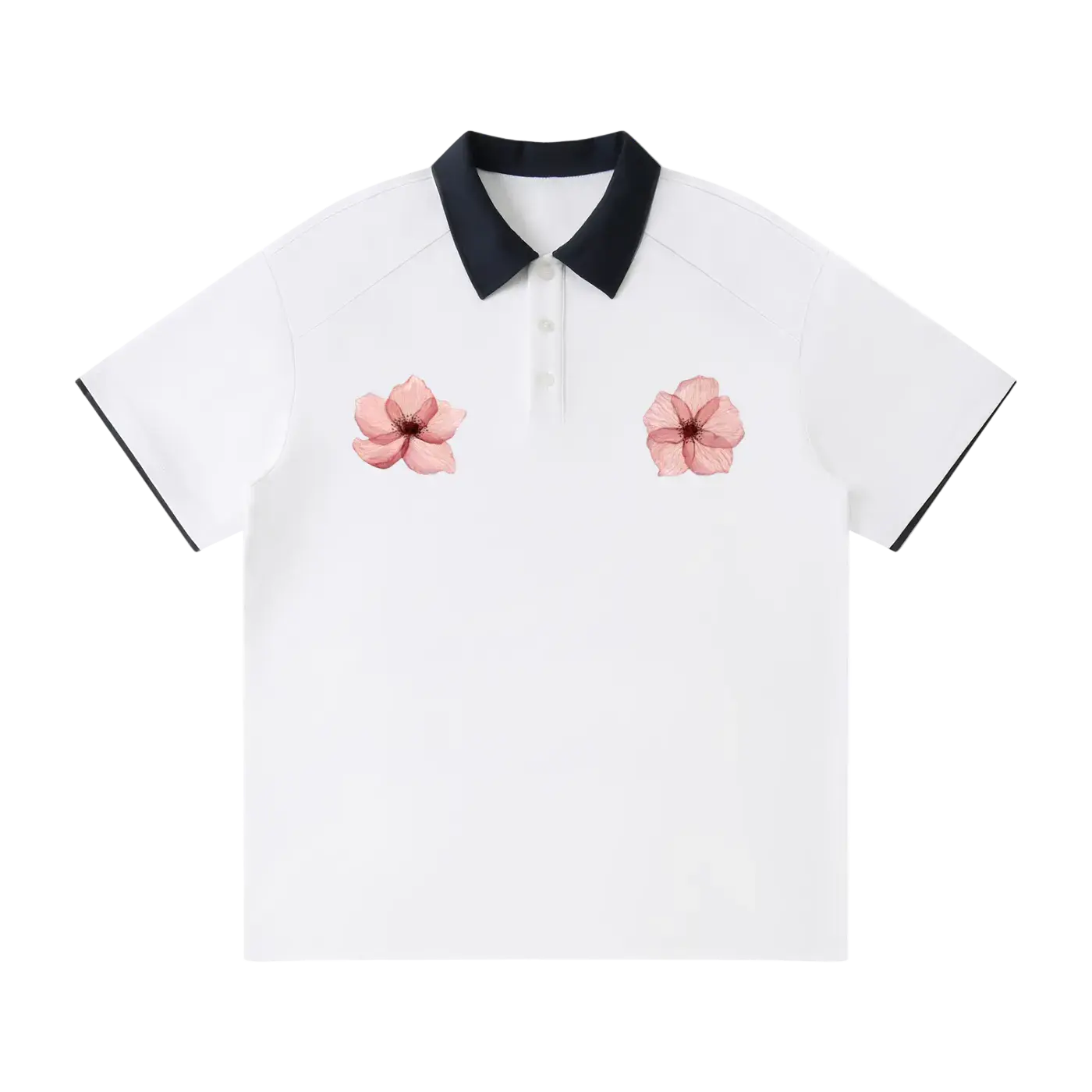IVYAIL Flower Collar Raglan Polo Shirt