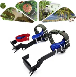 HTTMT- Upgraded Tree Climbing Spike Tool, Safety Adjustable Belt Lanyard Rope Rescue Belt With 2 Sturdy Gears,Life Adventure,Picking Fruit,Hunting Observation [P/N: ET-OUTDOOR002-A-RAW]