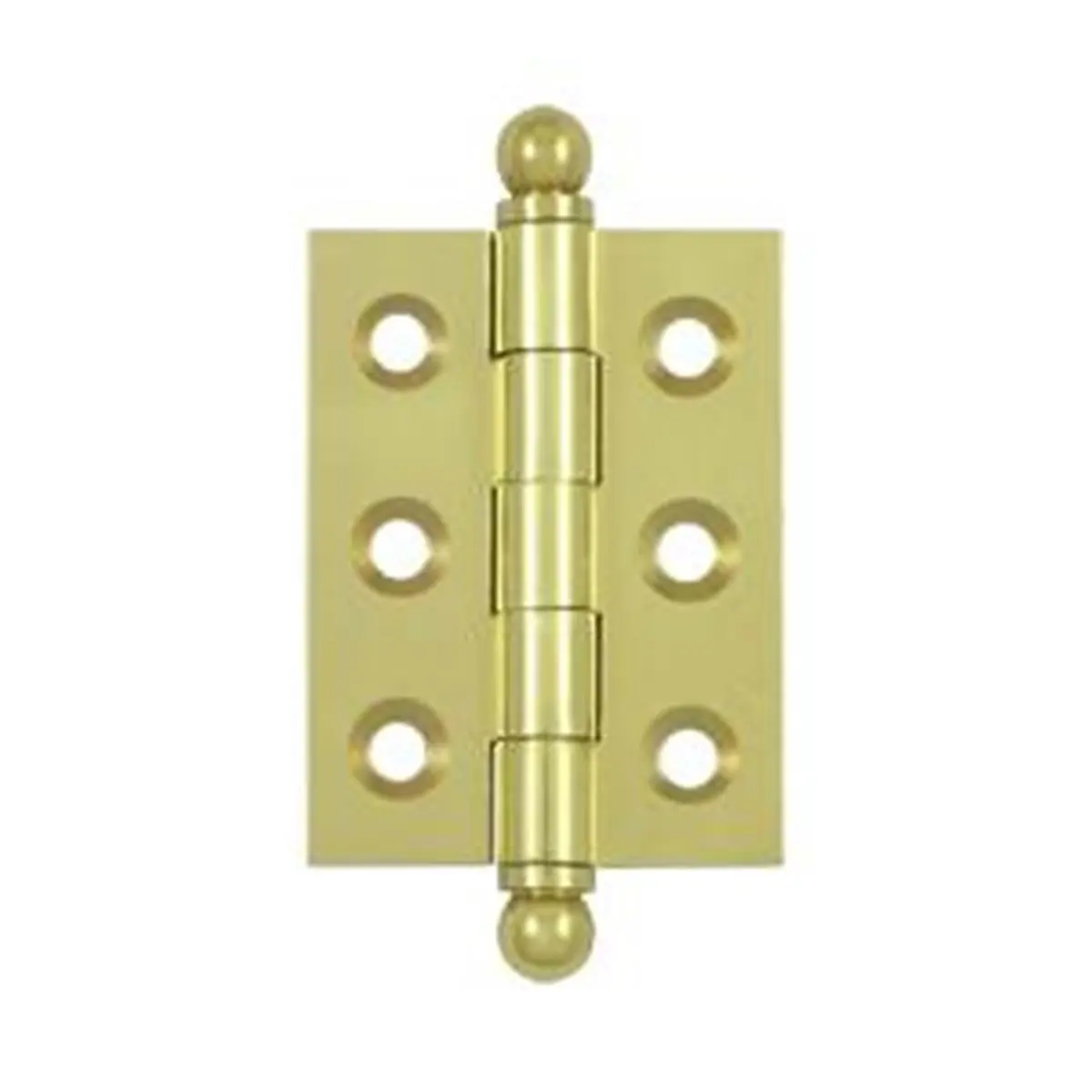 212 MAIN Bright Brass Square Corner Cabinet Door Hinge (2x1.5 in.) - Long Lasting, Weatherproof, Corrosion Proof Double Ball Type Door Hardware with Ball Tips, Wood Screws, 1 Year Finish for Bath