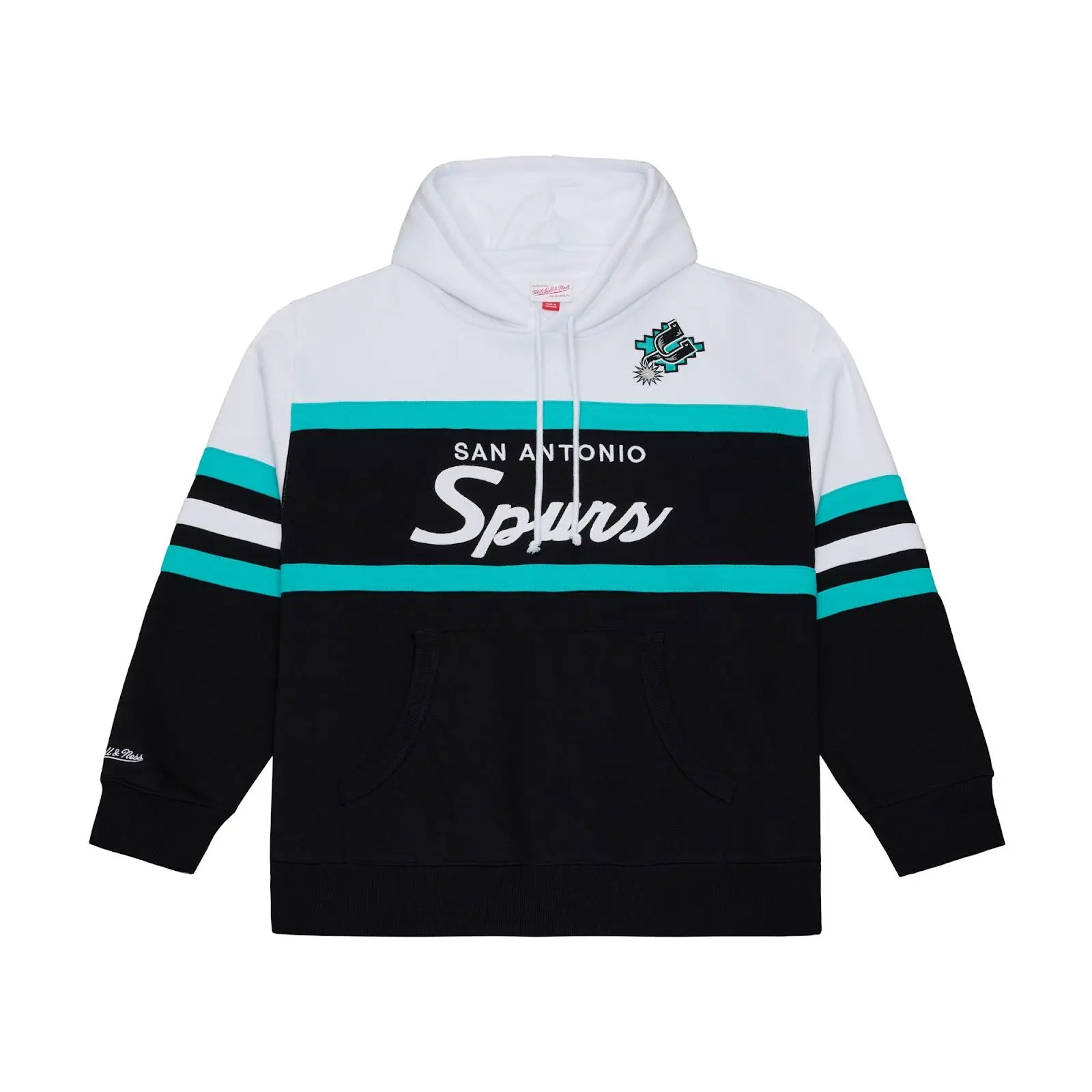 San Antonio Spurs Black Head Coach Hoodie NBA Throwback Sweatshirt Fleece Vintage Fan Gear Mitchell & Ness