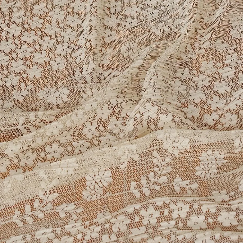 Elegant Eyelash Lace Fabric, Floral Embroidered Hollow Out Mesh, Perfect for Dresses Shirts Skirts Fashion Clothing Handmade Crafts