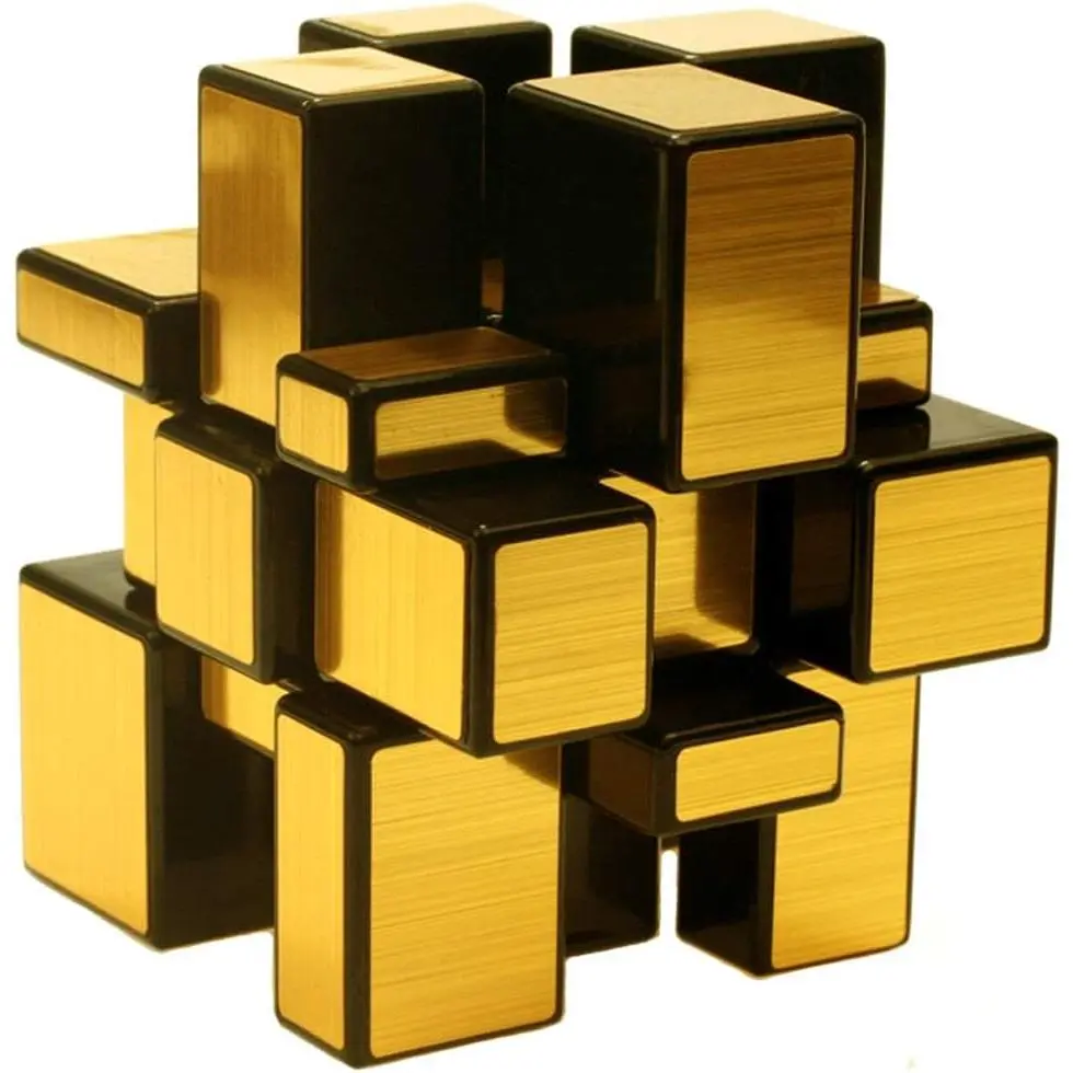 Mirror Speed Magic Cube 3x3 Puzzle Toy for Children & Adults Gold