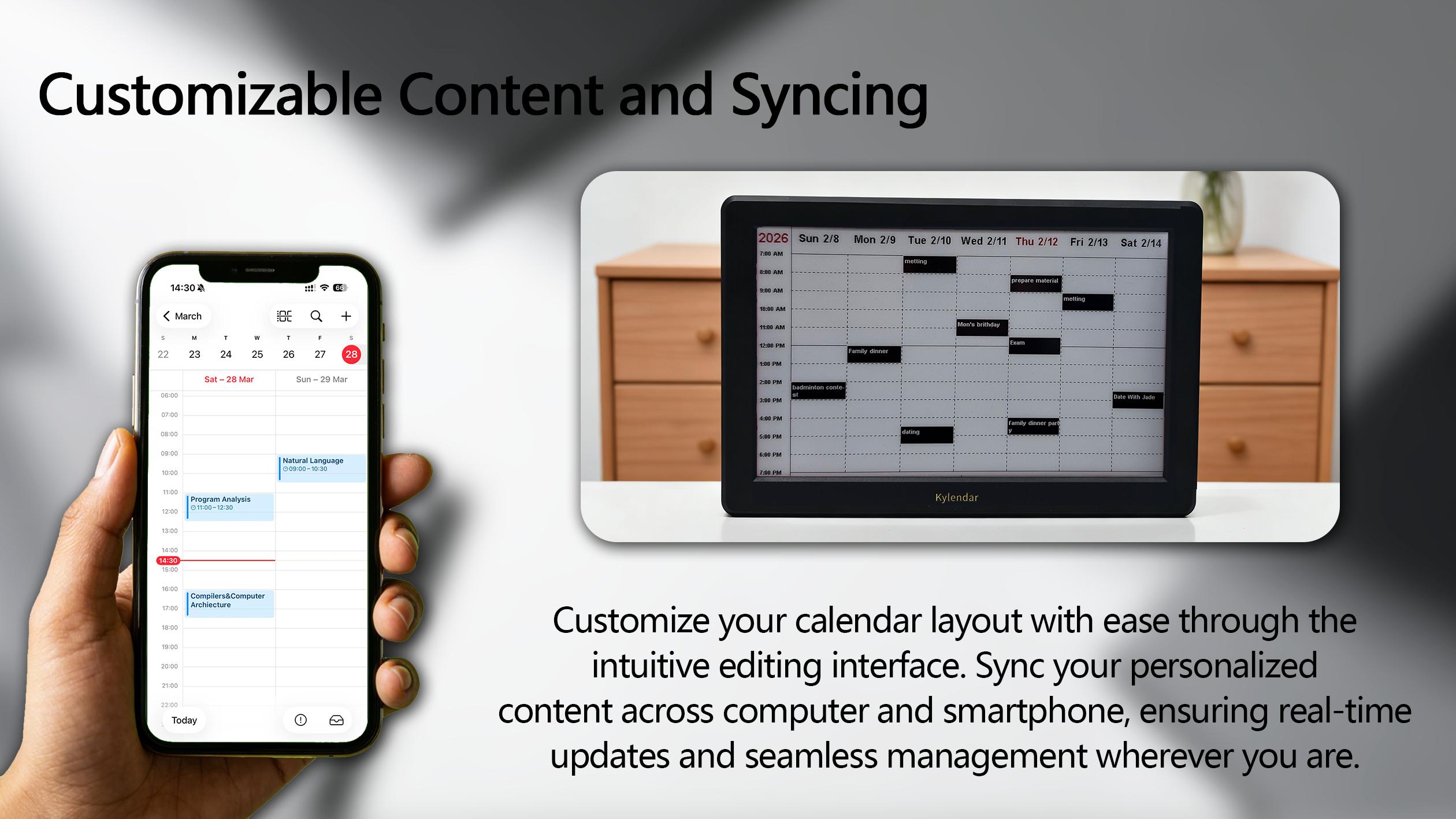 Kylendar E-Paper Smart Display: Upgraded Version 2.0 — 2026 Family Calendar. A Multifunctional, Editable Smart Planner and Organizer with Stand—An Efficiency-Boosting Device and the Perfect Gift for Successful Individuals. Kylendar E-Paper Smart Display: Upgraded Version 2.0 — 2026 Family Calendar. A Multifunctional, Editable Smart Planner and Organizer with Stand—An Efficiency-Boosting Device and the Perfect Gift for Successful Individuals.