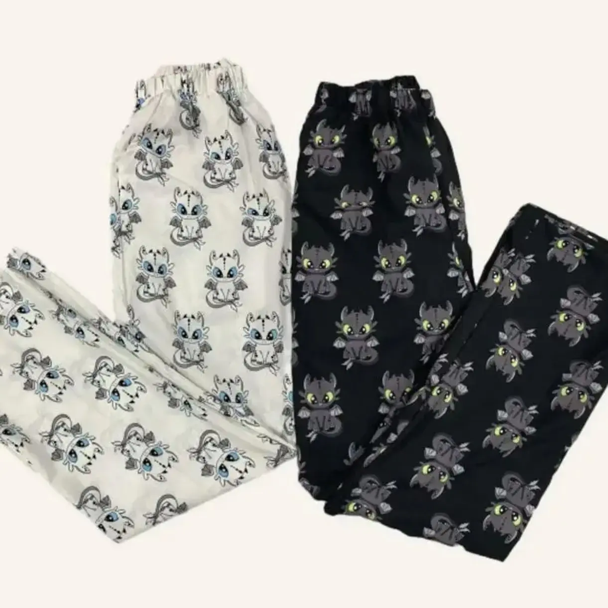 Cute Dragon Couple Pajama Pants– Couple Pajama Pants with Adorable Dragon Design Cozy Matching Sleepwear for Relaxing Nights for Him & Her Loose Fit Sleep Bottom Homewear All Seasons Casual